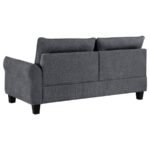 CASPIAN UPHOLSTERED CURVED ARM CHAISE SECTIONAL SOFA GREY - Image 10