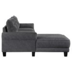 CASPIAN UPHOLSTERED CURVED ARM CHAISE SECTIONAL SOFA GREY - Image 11