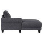 CASPIAN UPHOLSTERED CURVED ARM CHAISE SECTIONAL SOFA GREY - Image 12
