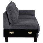 CASPIAN UPHOLSTERED CURVED ARM CHAISE SECTIONAL SOFA GREY - Image 13
