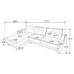 CASPIAN UPHOLSTERED CURVED ARM CHAISE SECTIONAL SOFA GREY - Image 16
