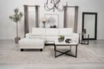 CASPIAN UPHOLSTERED CURVED ARM CHAISE SECTIONAL SOFA WHITE - Image 2