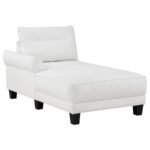 CASPIAN UPHOLSTERED CURVED ARM CHAISE SECTIONAL SOFA WHITE - Image 3