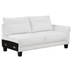 CASPIAN UPHOLSTERED CURVED ARM CHAISE SECTIONAL SOFA WHITE - Image 4