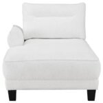 CASPIAN UPHOLSTERED CURVED ARM CHAISE SECTIONAL SOFA WHITE - Image 6