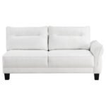 CASPIAN UPHOLSTERED CURVED ARM CHAISE SECTIONAL SOFA WHITE - Image 7
