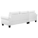 CASPIAN UPHOLSTERED CURVED ARM CHAISE SECTIONAL SOFA WHITE - Image 8