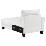 CASPIAN UPHOLSTERED CURVED ARM CHAISE SECTIONAL SOFA WHITE - Image 9