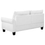 CASPIAN UPHOLSTERED CURVED ARM CHAISE SECTIONAL SOFA WHITE - Image 10