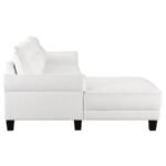 CASPIAN UPHOLSTERED CURVED ARM CHAISE SECTIONAL SOFA WHITE - Image 11