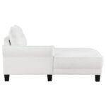 CASPIAN UPHOLSTERED CURVED ARM CHAISE SECTIONAL SOFA WHITE - Image 12