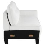 CASPIAN UPHOLSTERED CURVED ARM CHAISE SECTIONAL SOFA WHITE - Image 13