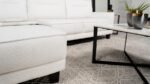 CASPIAN UPHOLSTERED CURVED ARM CHAISE SECTIONAL SOFA WHITE - Image 16