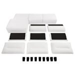 CASPIAN UPHOLSTERED CURVED ARM CHAISE SECTIONAL SOFA WHITE - Image 17