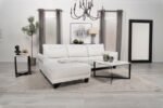 CASPIAN UPHOLSTERED CURVED ARM CHAISE SECTIONAL SOFA WHITE - Image 20