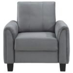 DAVIS UPHOLSTERED ROLLED ARM ACCENT CHAIR GREY - Image 3