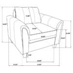 DAVIS UPHOLSTERED ROLLED ARM ACCENT CHAIR GREY - Image 10