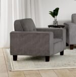 DEERHURST UPHOLSTERED TRACK ARM TUFTED ACCENT CHAIR CHARCOAL - Image 2