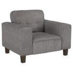 DEERHURST UPHOLSTERED TRACK ARM TUFTED ACCENT CHAIR CHARCOAL