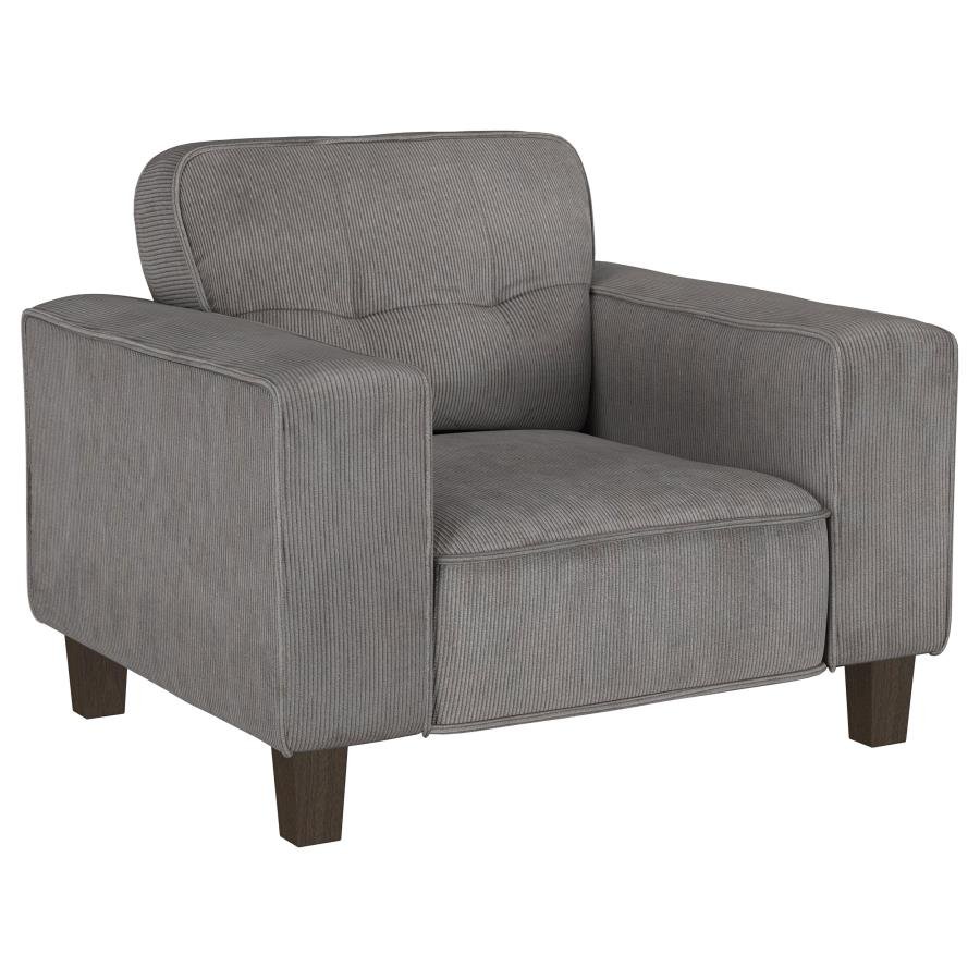 509643_02x900.jpg DEERHURST UPHOLSTERED TRACK ARM TUFTED ACCENT CHAIR CHARCOAL - Image 1