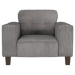 DEERHURST UPHOLSTERED TRACK ARM TUFTED ACCENT CHAIR CHARCOAL - Image 3