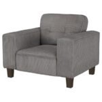 DEERHURST UPHOLSTERED TRACK ARM TUFTED ACCENT CHAIR CHARCOAL - Image 4