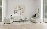 DEERHURST 3-PIECE UPHOLSTERED TRACK ARM SOFA SET GREIGE