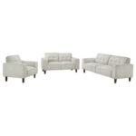 DEERHURST 3-PIECE UPHOLSTERED TRACK ARM SOFA SET GREIGE - Image 2