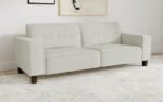 DEERHURST UPHOLSTERED TRACK ARM TUFTED SOFA GREIGE - Image 2