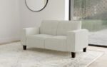 DEERHURST UPHOLSTERED TRACK ARM TUFTED LOVESEAT GREIGE - Image 2