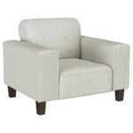 DEERHURST UPHOLSTERED TRACK ARM TUFTED ACCENT CHAIR GREIGE