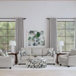 TOMKINS 3-PIECE BOUCLE UPHOLSTERED SOFA SET LIGHT GREY