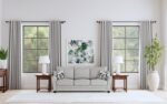 TOMKINS BOUCLE UPHOLSTERED SOFA LIGHT GREY - Image 2