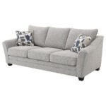 TOMKINS BOUCLE UPHOLSTERED SOFA LIGHT GREY - Image 4