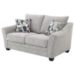 TOMKINS BOUCLE UPHOLSTERED LOVESEAT LIGHT GREY - Image 4