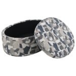 TOMKINS OVAL UPHOLSTERED STORAGE OTTOMAN INDIGO BLUE - Image 4