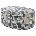 TOMKINS OVAL UPHOLSTERED STORAGE OTTOMAN INDIGO BLUE - Image 6