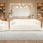 DORSET 3-PIECE UPHOLSTERED ROUND TRACK ARM SOFA SET WHITE