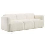 DORSET 3-PIECE UPHOLSTERED ROUND TRACK ARM SOFA SET WHITE - Image 3