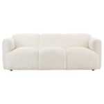 DORSET 3-PIECE UPHOLSTERED ROUND TRACK ARM SOFA SET WHITE - Image 4
