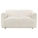 DORSET 3-PIECE UPHOLSTERED ROUND TRACK ARM SOFA SET WHITE - Image 8