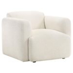 DORSET 3-PIECE UPHOLSTERED ROUND TRACK ARM SOFA SET WHITE - Image 11
