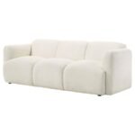 DORSET FABRIC UPHOLSTERED ROUND TRACK ARM SOFA WHITE - Image 4