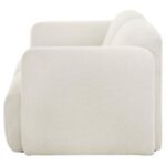 DORSET FABRIC UPHOLSTERED ROUND TRACK ARM LOVESEAT WHITE - Image 5