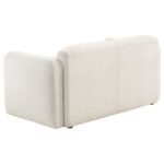 DORSET FABRIC UPHOLSTERED ROUND TRACK ARM LOVESEAT WHITE - Image 6