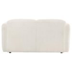 DORSET FABRIC UPHOLSTERED ROUND TRACK ARM LOVESEAT WHITE - Image 7
