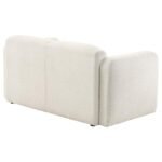 DORSET FABRIC UPHOLSTERED ROUND TRACK ARM LOVESEAT WHITE - Image 8