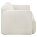 DORSET FABRIC UPHOLSTERED ROUND TRACK ARM LOVESEAT WHITE - Image 9