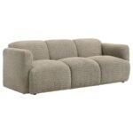 DORSET 3-PIECE UPHOLSTERED ROUND TRACK ARM SOFA SET BROWN - Image 3