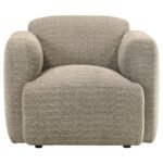 DORSET 3-PIECE UPHOLSTERED ROUND TRACK ARM SOFA SET BROWN - Image 12
